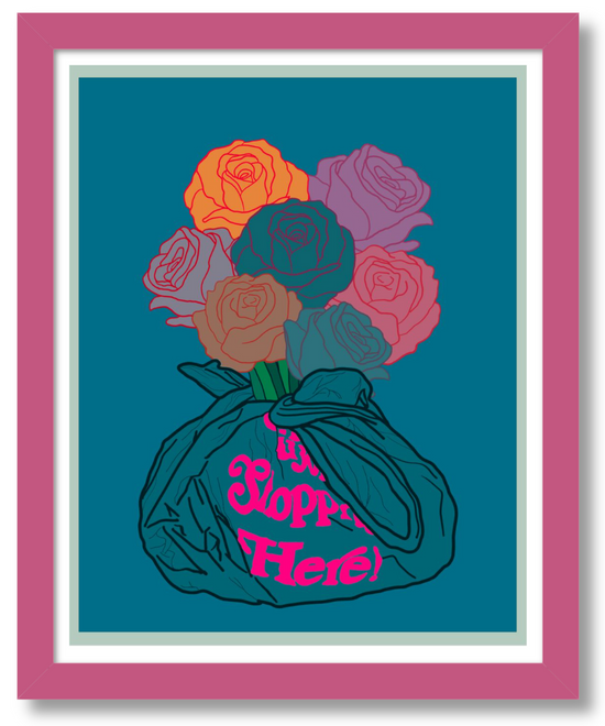 Bloom and Grow Pop Art 12x15 Art Print - Blue