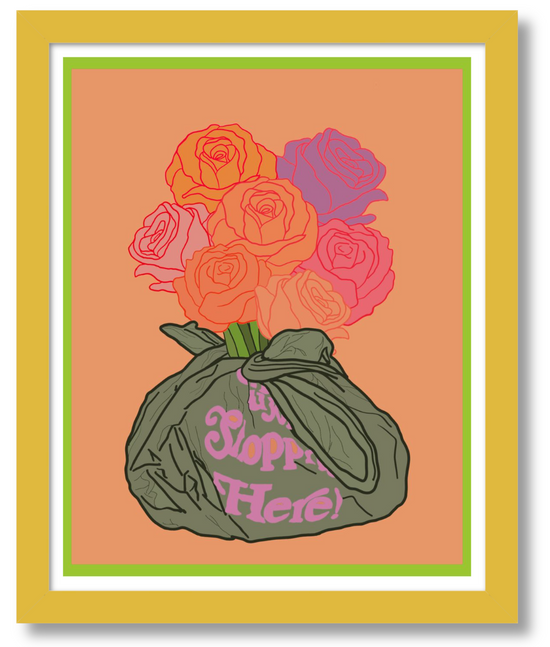 Bloom and Grow Pop Art 12x15 Art Print - Orange